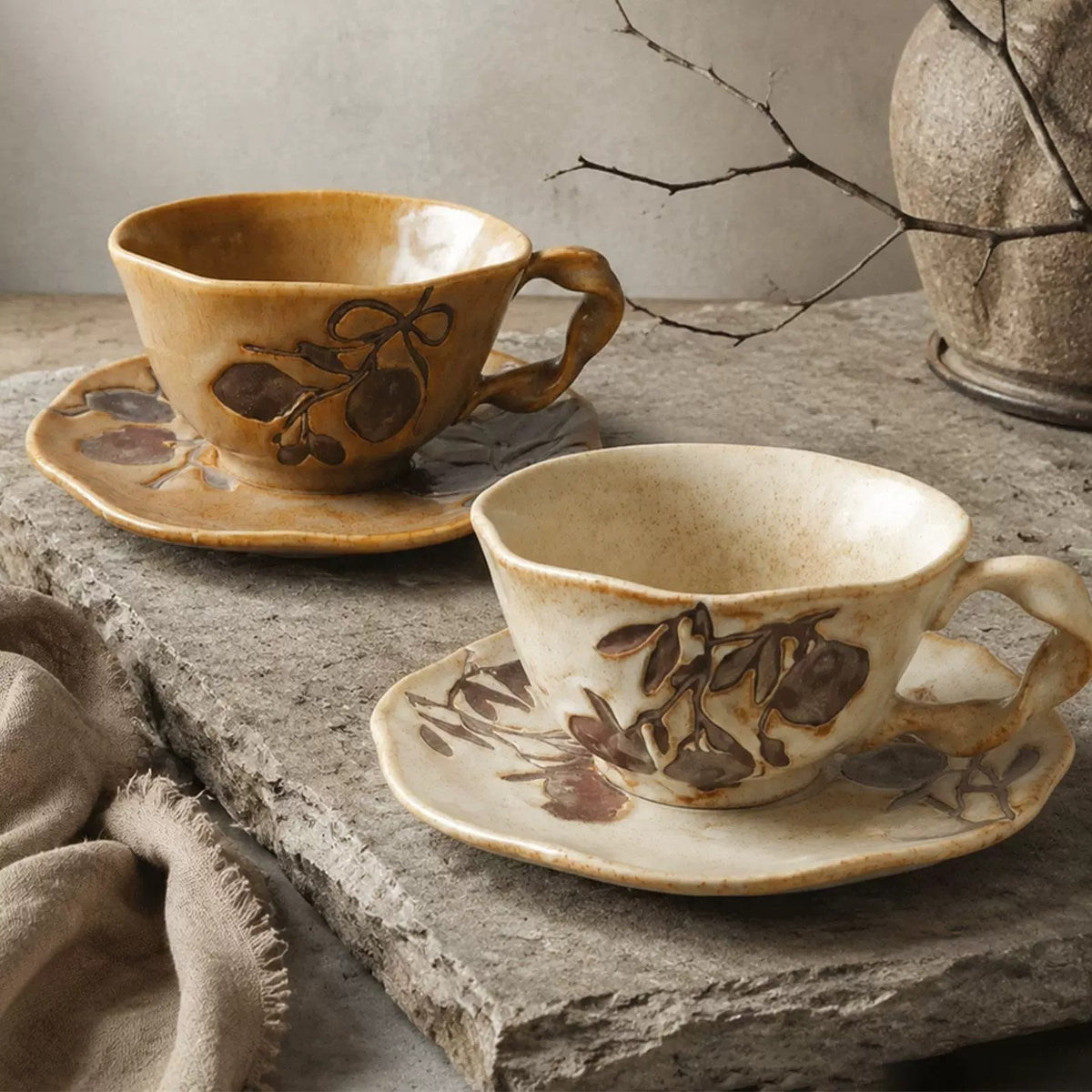 Keramikkaffee-Tasse & Untertasse Set – Bild 6 | LuxeStyle