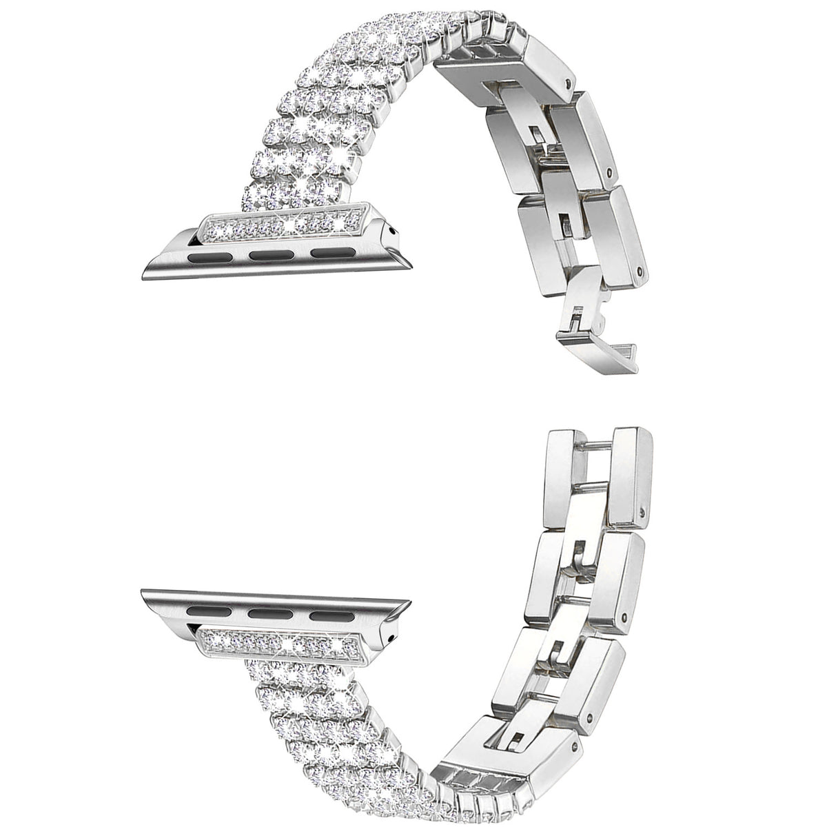 Vierreihiges Metallarmband mit Strasssteinen | LuxeStyle