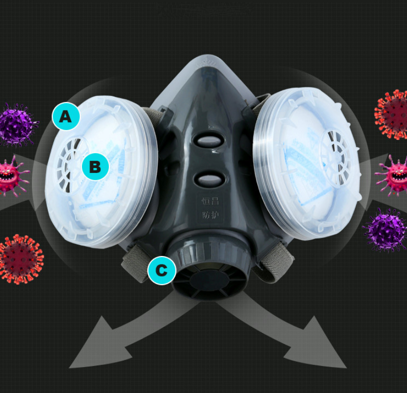 Silikon-Staubmaske mit Anti-Beschlag-Brille