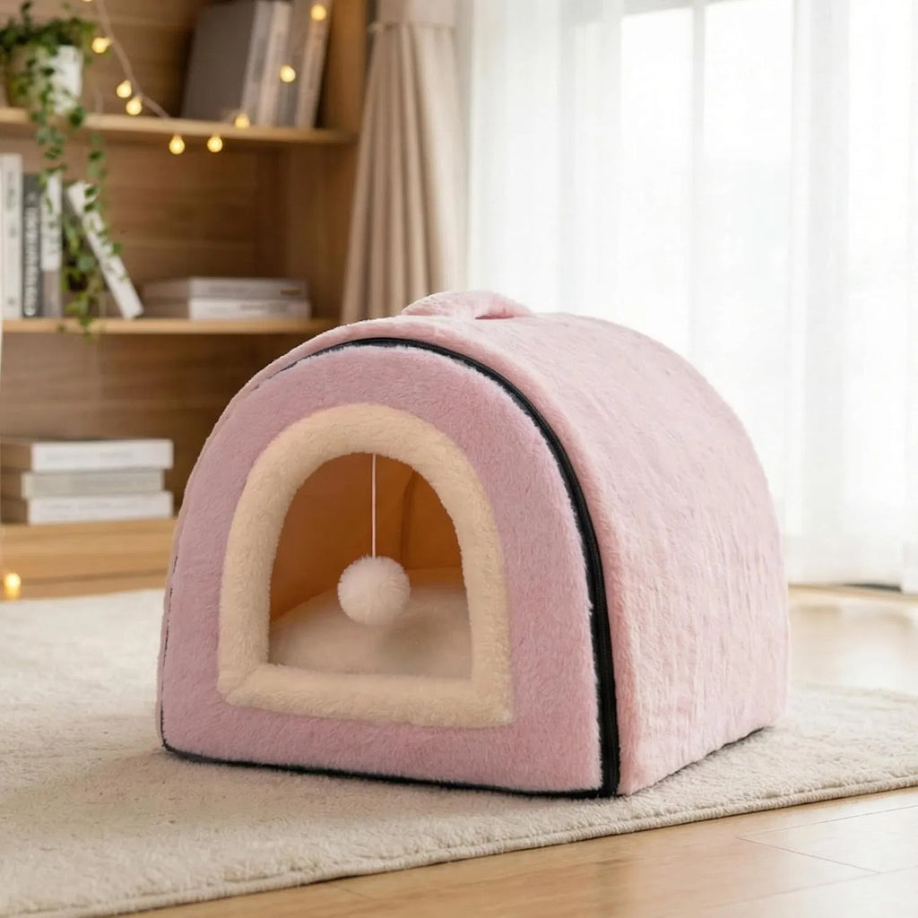 Faltbares Katzenbett mit Höhle