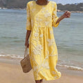 Sommerkleid mit abstraktem Mid-Waist-Print