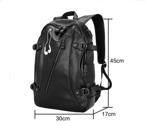 Rucksack mit USB-Ladefunktion aus Leder – Bild 6 | LuxeStyle