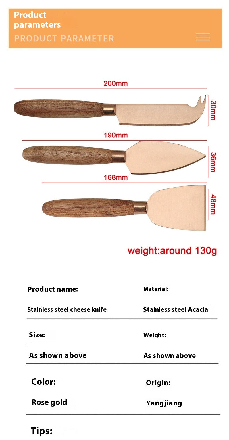 Käseschaber-Set mit Holzgriff, 3-teilig