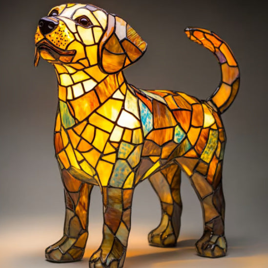 Bunte Hunde- und Katzenlampen aus Kunstharz