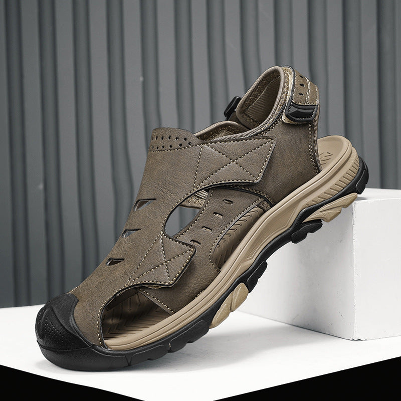 Atmungsaktive Leder-Sandalen für Herren