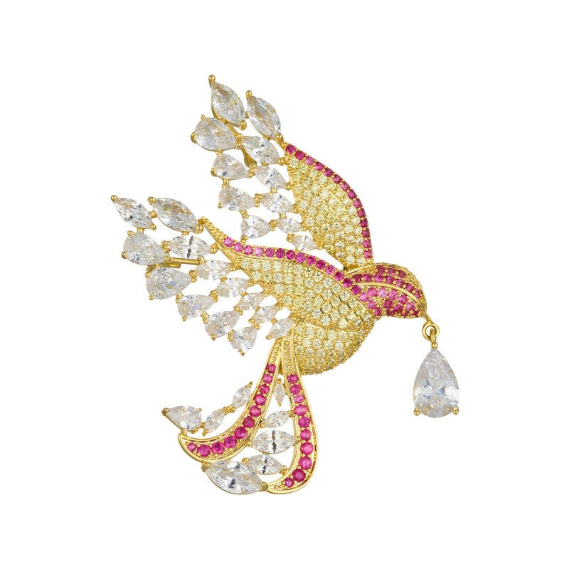 Brosche mit Mikro-Pave-Glanz – Vogel – Bild 8 | LuxeStyle