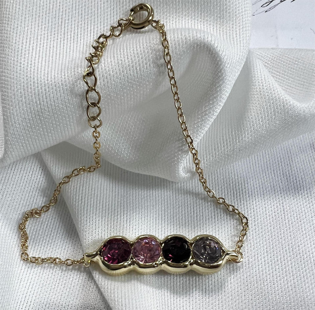 Geburtsstein-Armband «Pois» · zarte Kette mit Steinen