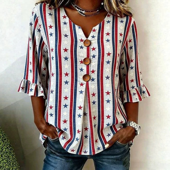 Bluse mit halbem Arm und Spitze