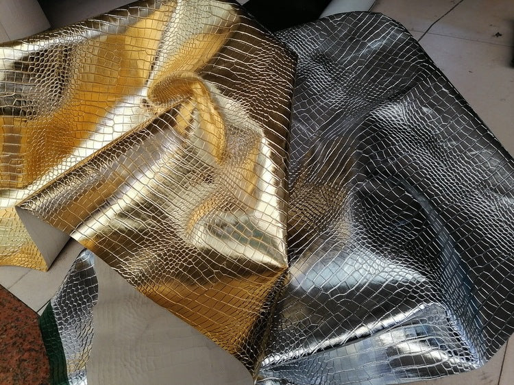 Krokodil-Kunstleder Gold und Silber – Bild 2 | LuxeStyle