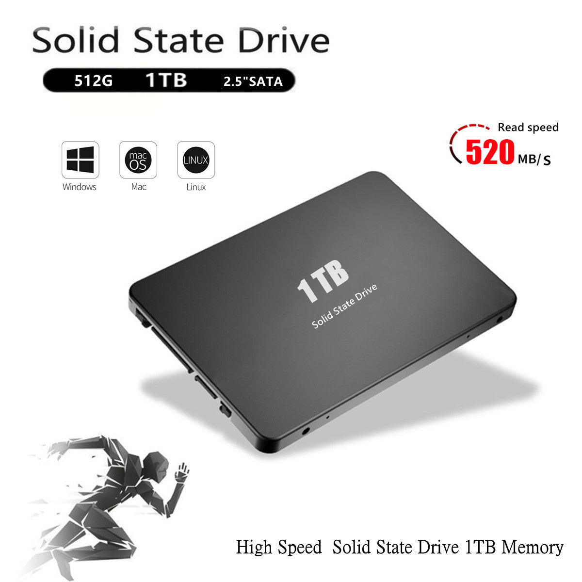 2.5" SATA3 SSD – 1TB für Notebook & Desktop