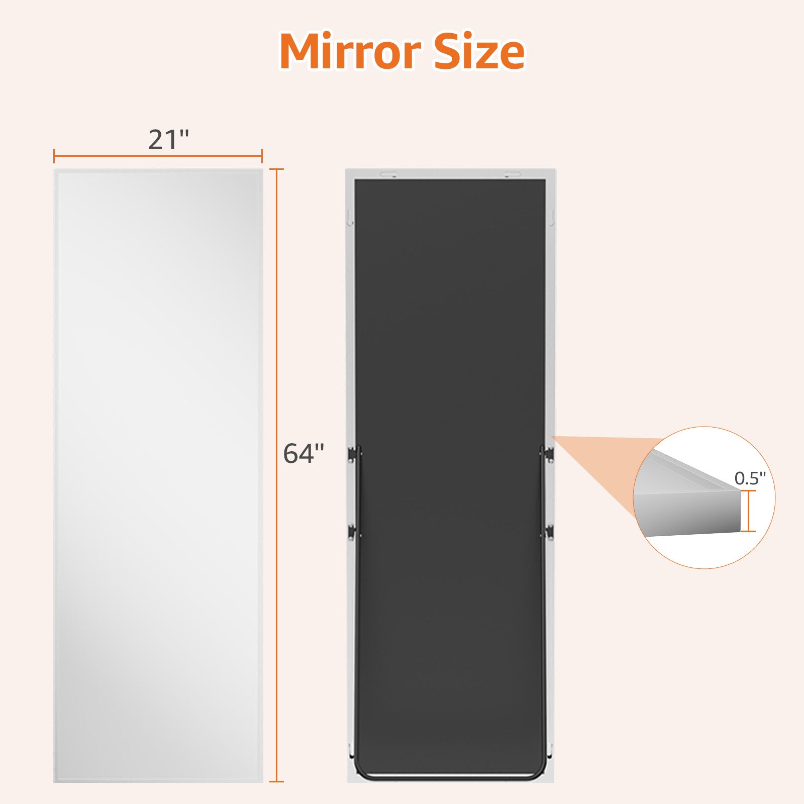 Ganzkörperspiegel mit Aluminiumrahmen