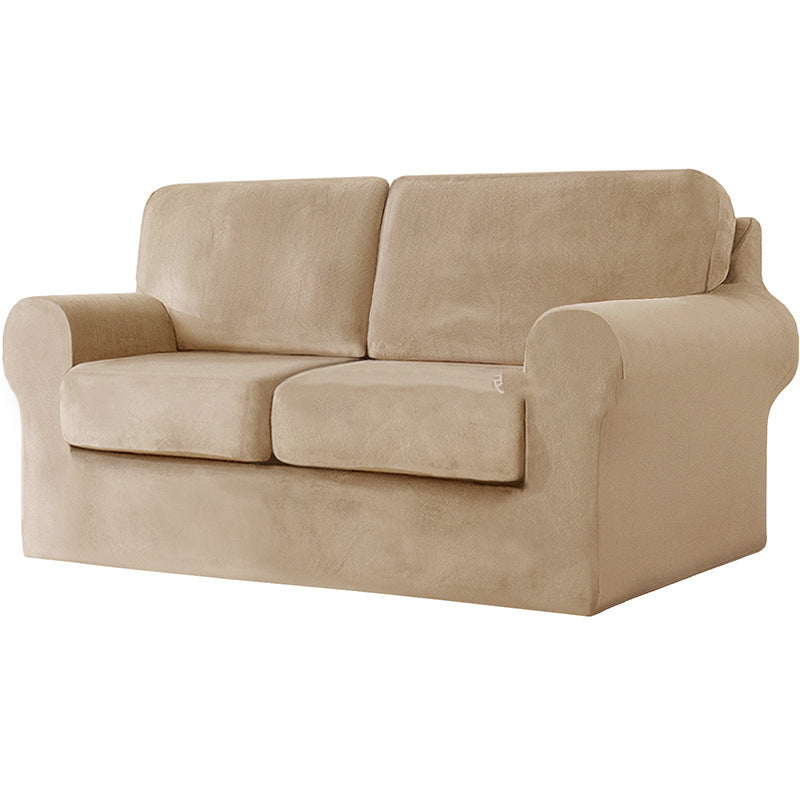 Stretch Samt Sofaüberzug "Silver Fox"
