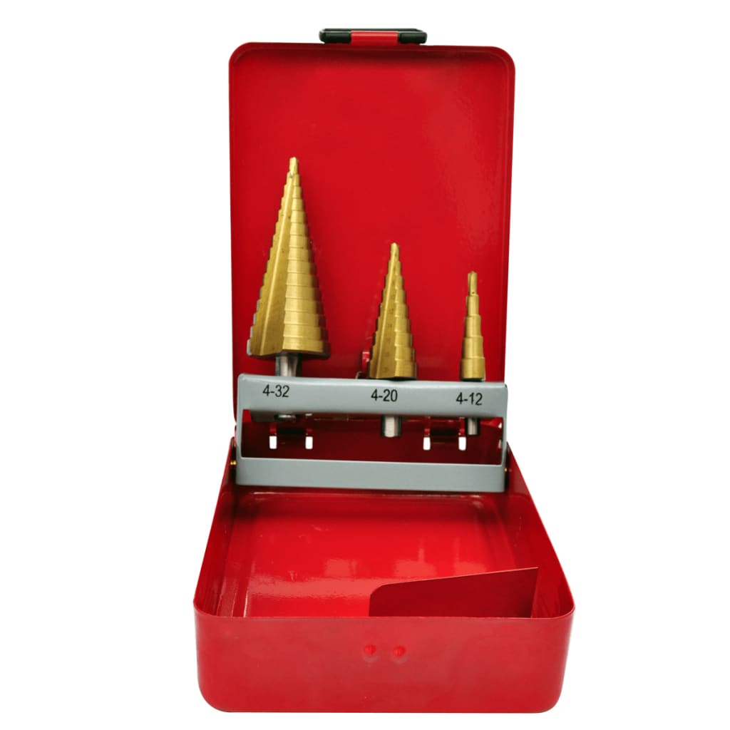 HSS Stufenbohrer-Set, 3-teilig, Titanbeschichtet