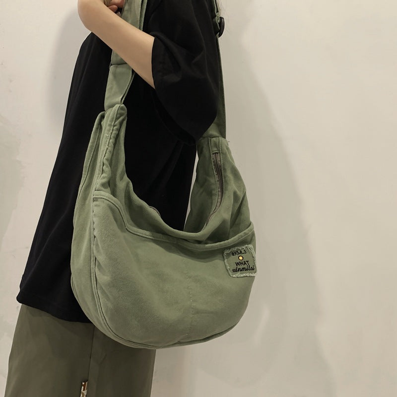 Canvas Schultertasche "All-match" mit grosser Kapazität