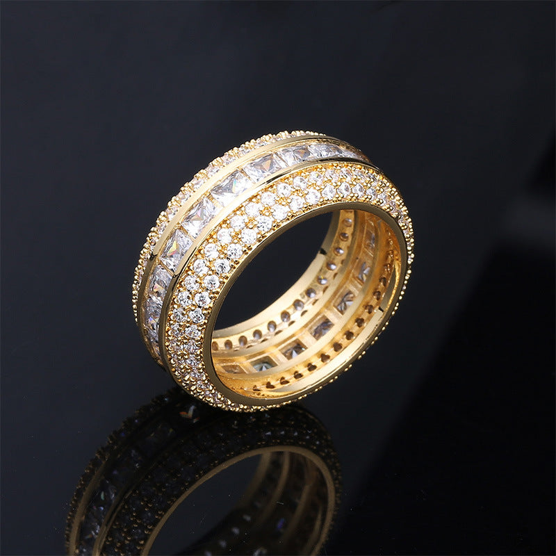 Vergoldeter Ring mit Zirkonia-Steinen – Bild 7 | LuxeStyle