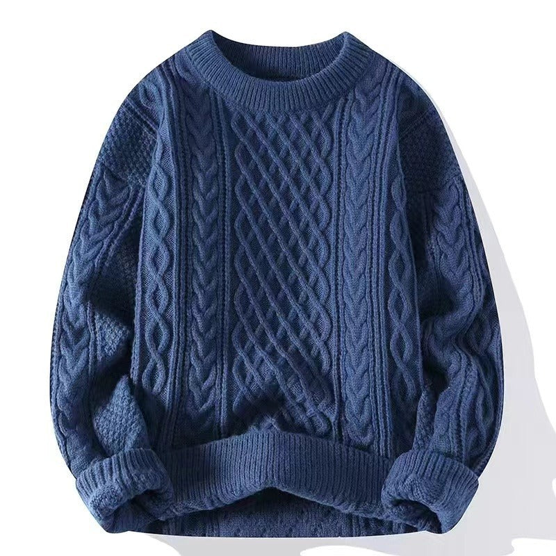 Fleecegefütterter Rundhals-High-Neck Pullover