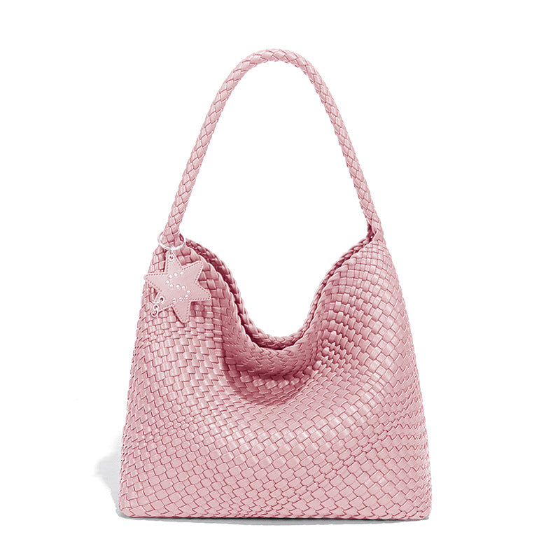 Handgewobene Schultertasche im lässigen Design
