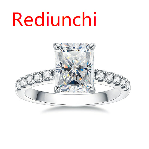 Moissanit Ring mit Radiant-Schliff