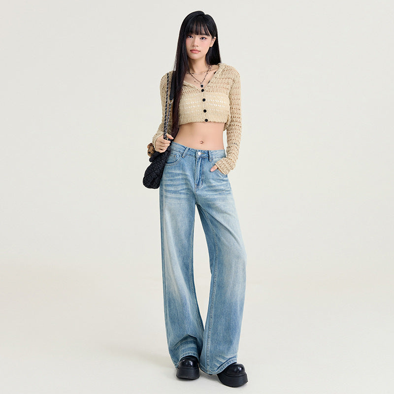 Vintage Wide-leg Jeans mit hohem Bund