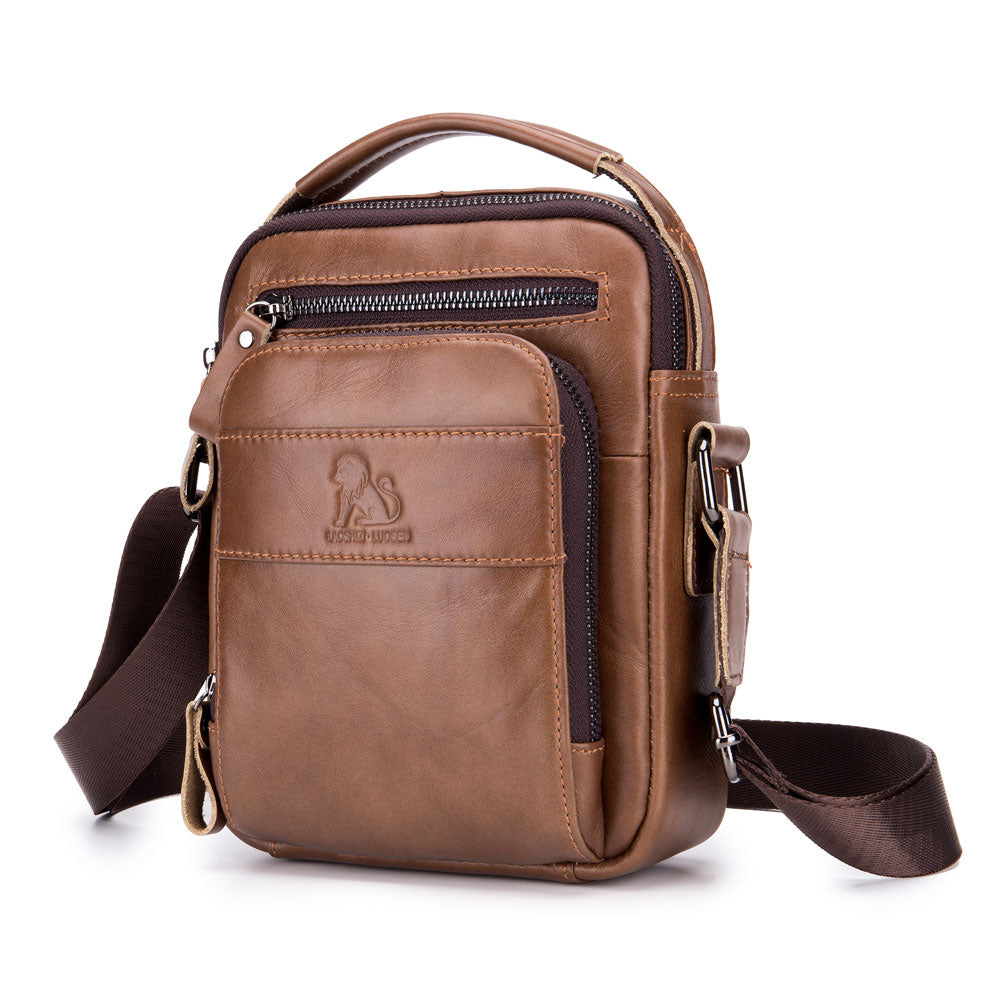 Rindsleder-Männer Einarmiger Diagonalrucksack – Bild 6 | LuxeStyle
