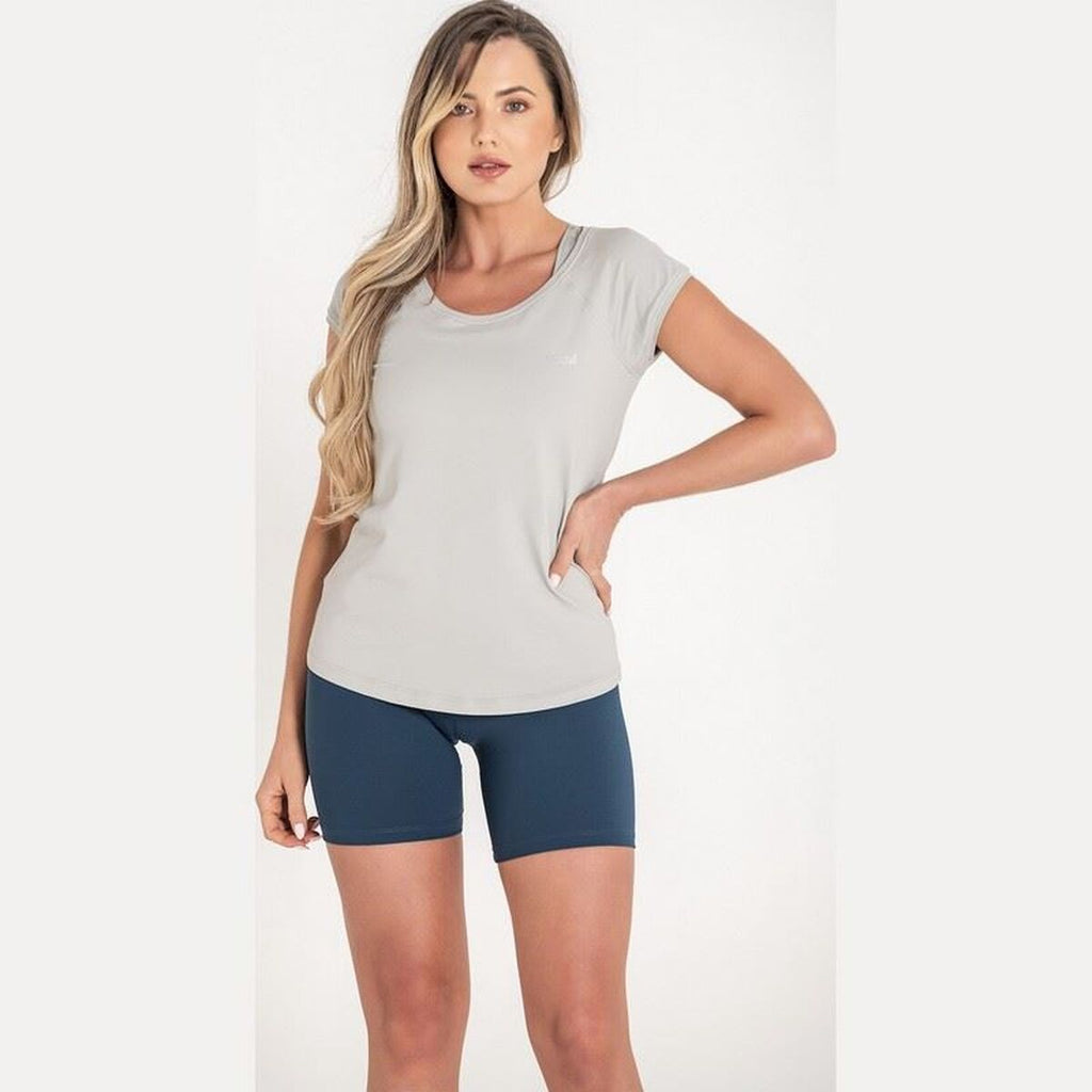 Damen Kurzarm-T-Shirt Ditchil Hellgrau Fitness