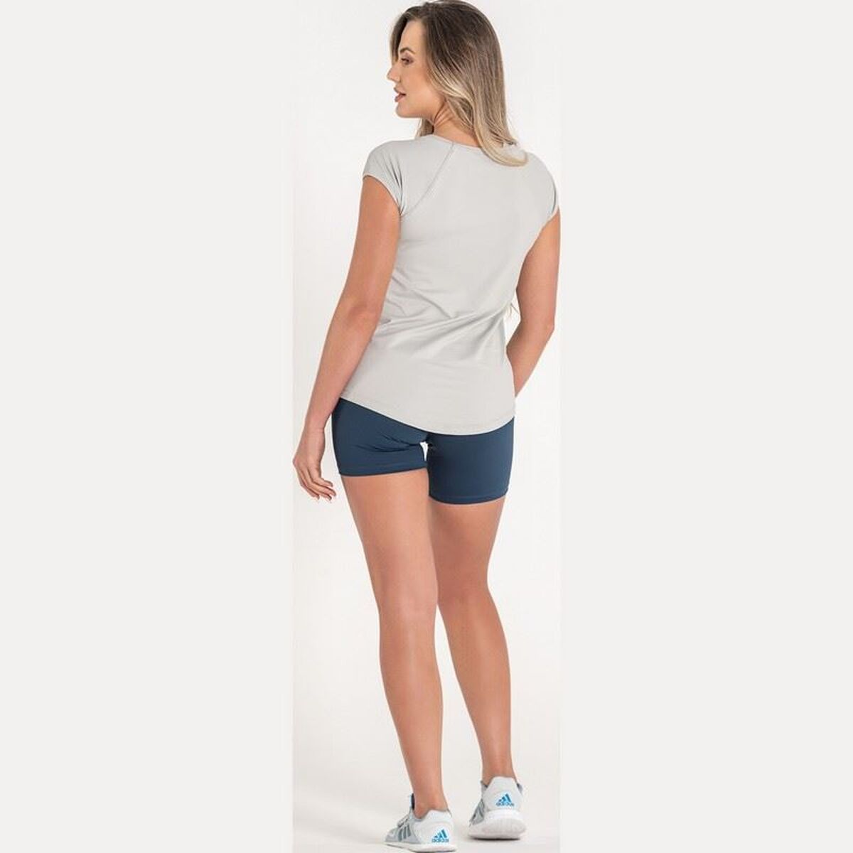 Damen Kurzarm-T-Shirt Ditchil Hellgrau Fitness