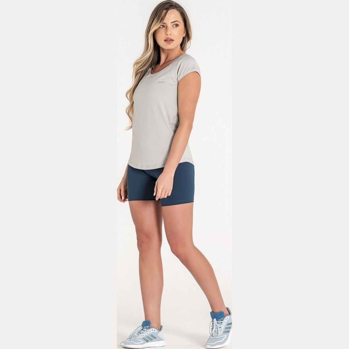 Damen Kurzarm-T-Shirt Ditchil Hellgrau Fitness