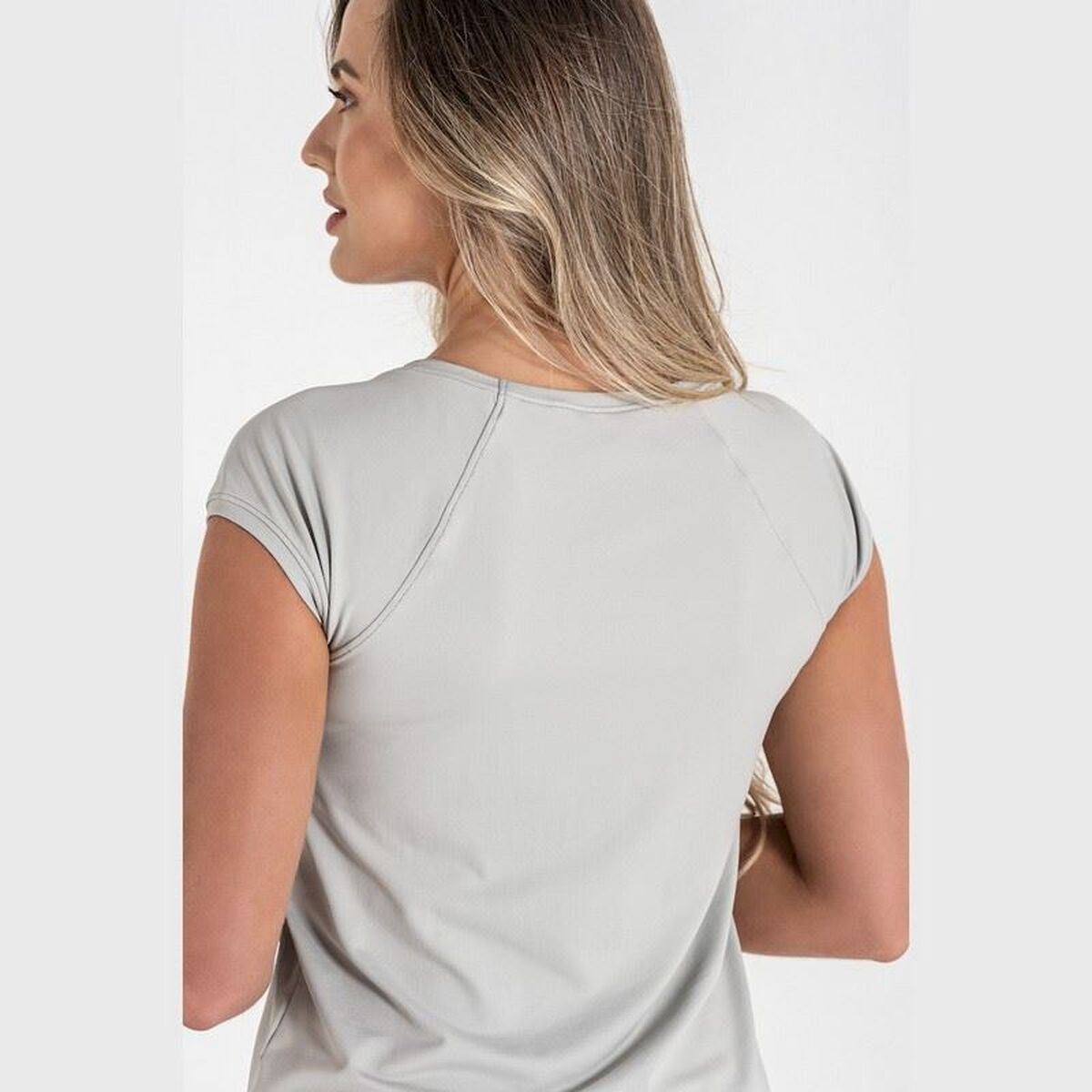 Damen Kurzarm-T-Shirt Ditchil Hellgrau Fitness