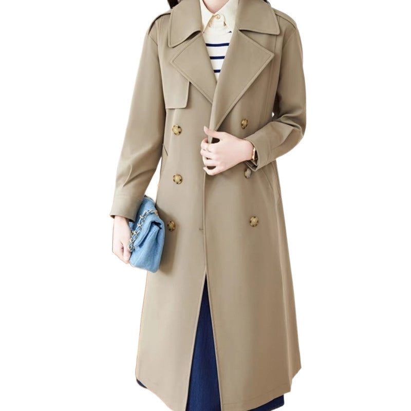 Schwarzer Mid‑Length‑Trench‑Coat – Bild 3 | LuxeStyle