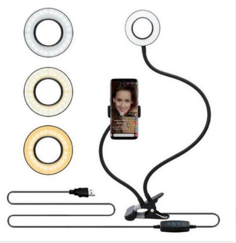 LED Selfie Ringlicht mit Handyhalterung