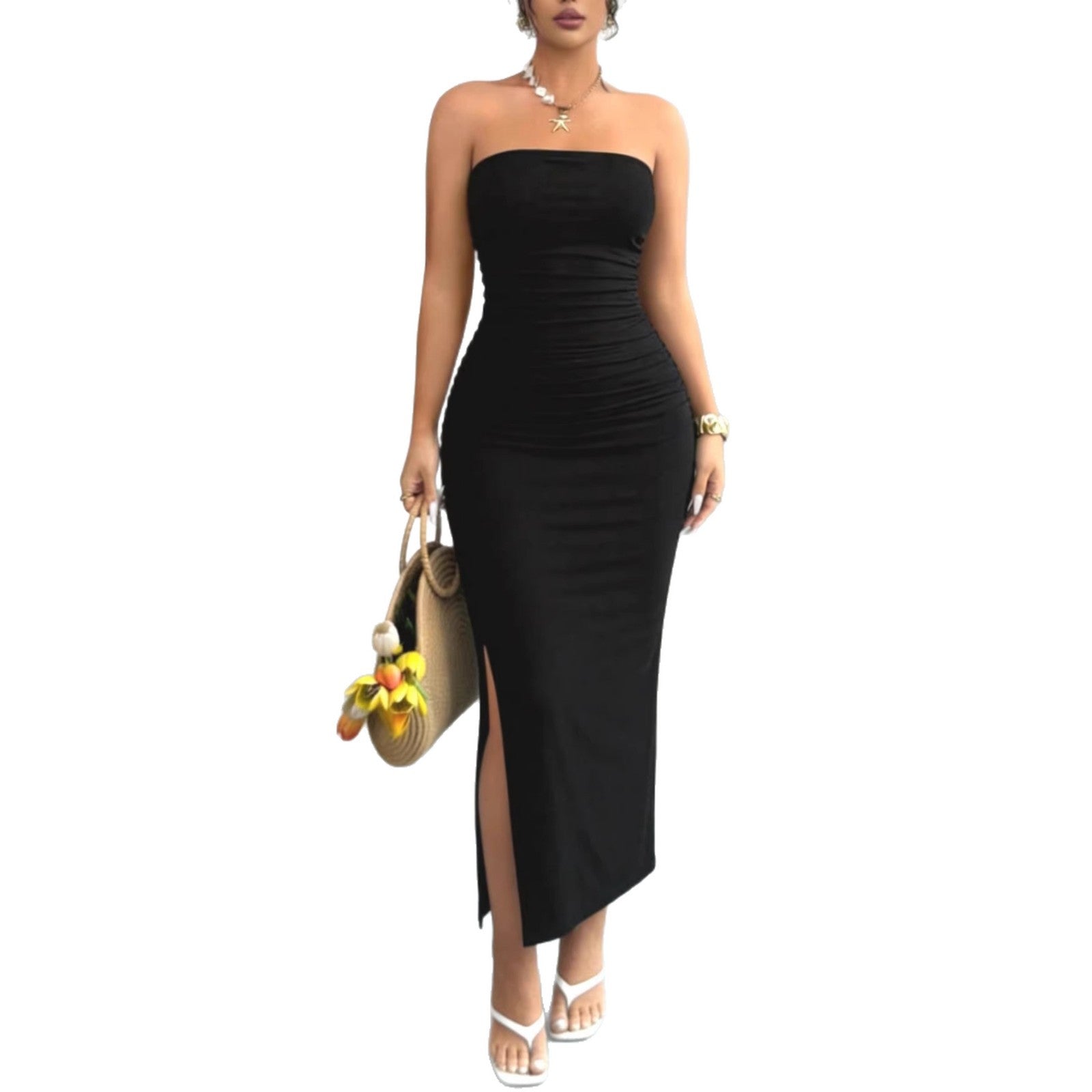 Enge Kleid mit Schlitz
