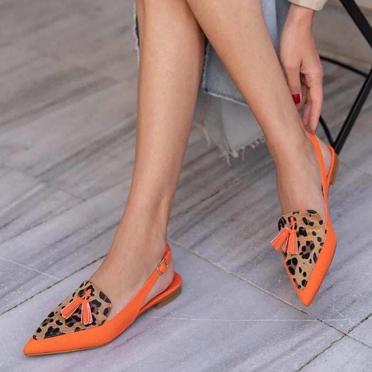 Slingback Sandalen mit spitzem Zeh und niedrigem Absatz – Bild 1 | LuxeStyle