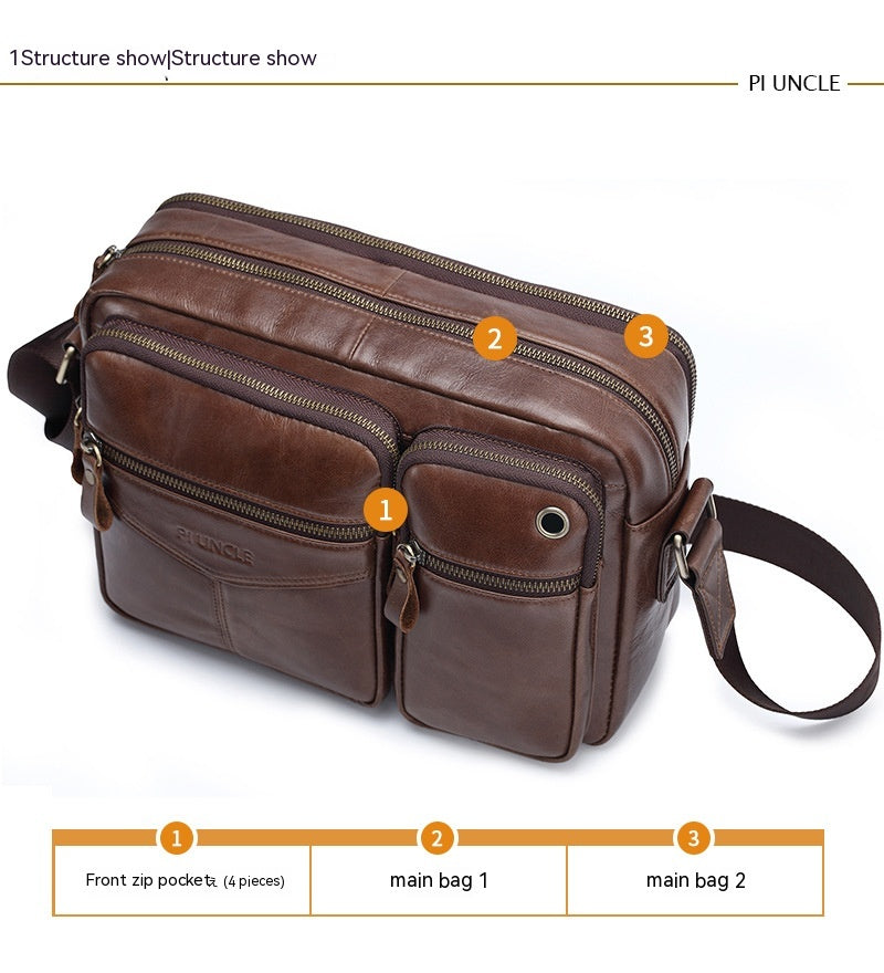 Echtes Leder Herren Schulter-Messenger Rucksack – Bild 11 | LuxeStyle