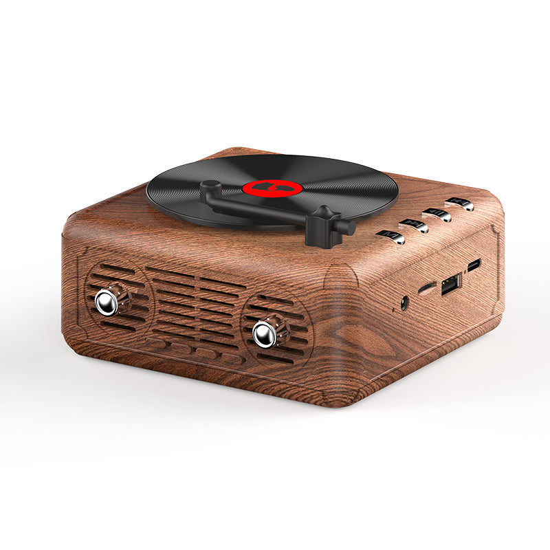 Retro Plattenspieler Bluetooth-Lautsprecher Vinyl in Holzoptik