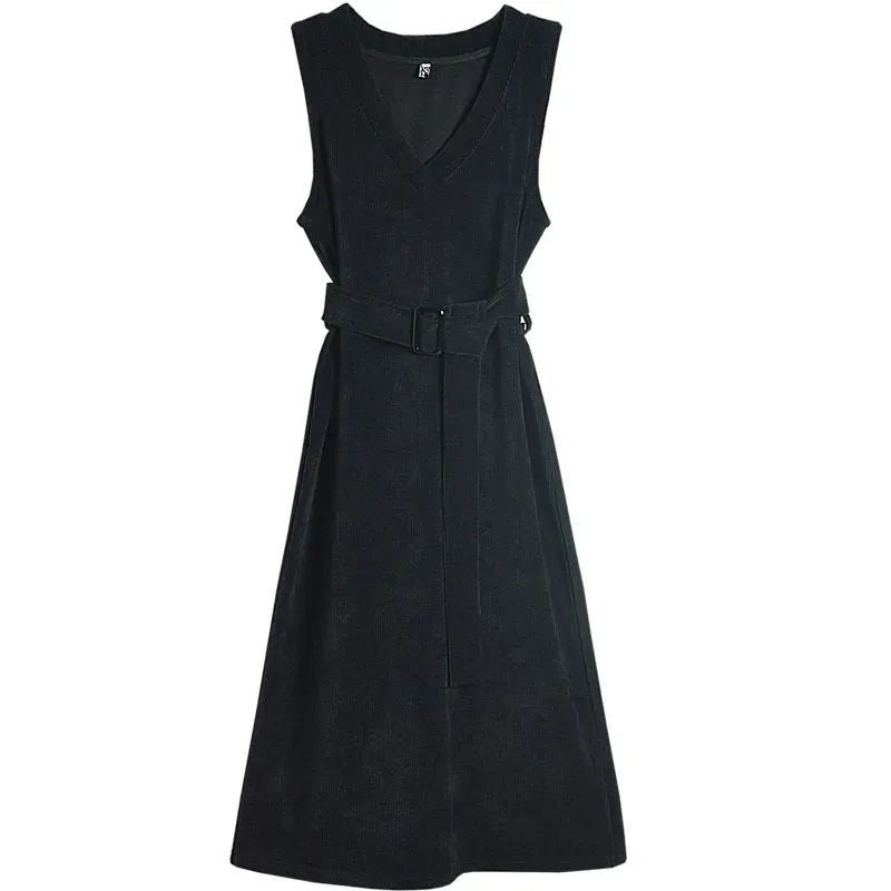 Ärmelloses V-Neck Strickkleid – Bild 4 | LuxeStyle