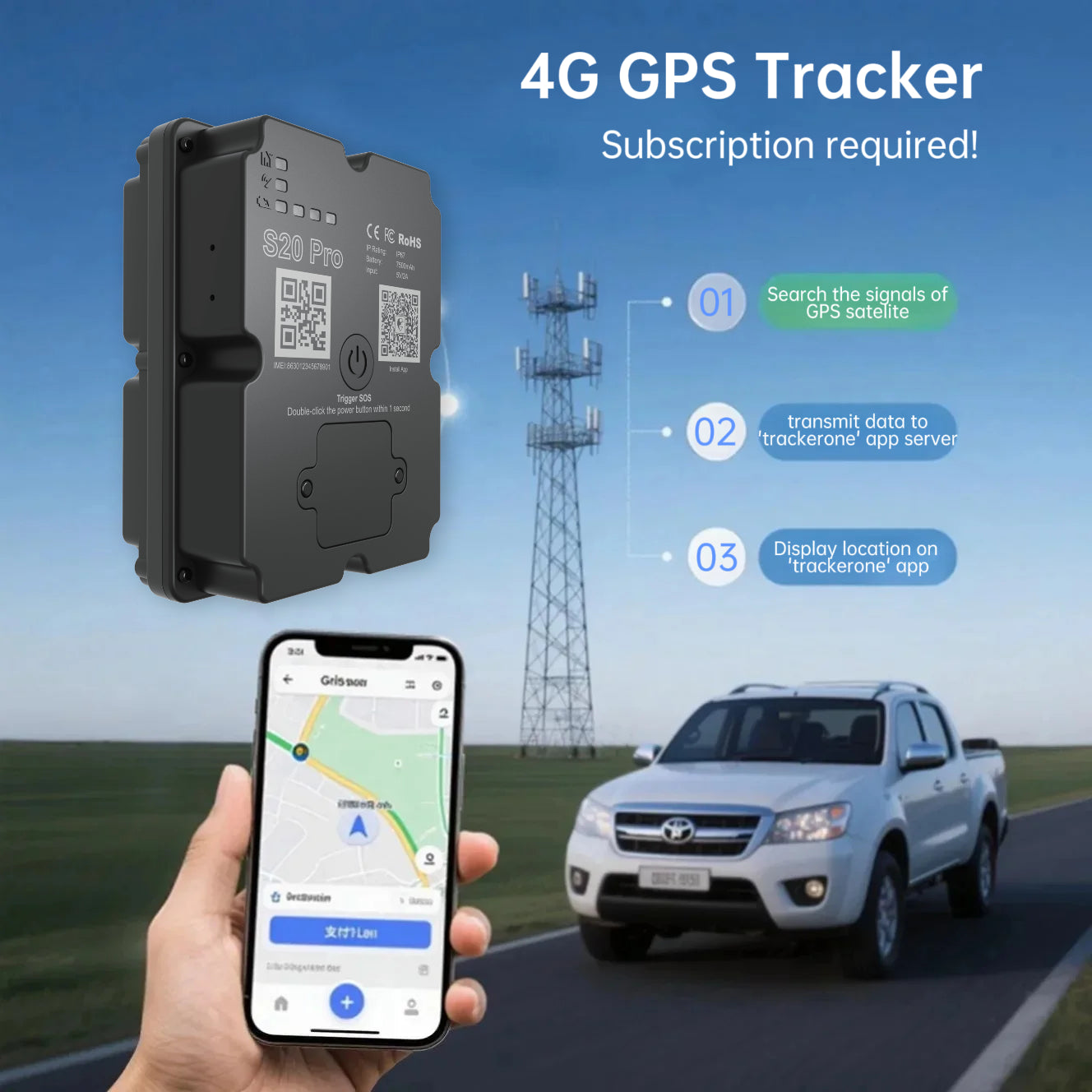 Fahrzeug-Tracker mit langer Akku-Lebensdauer