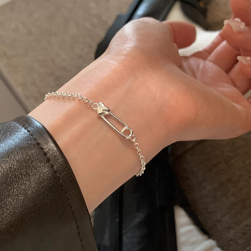 S925 Herzförmiges Paperclip Armband – Bild 2 | LuxeStyle