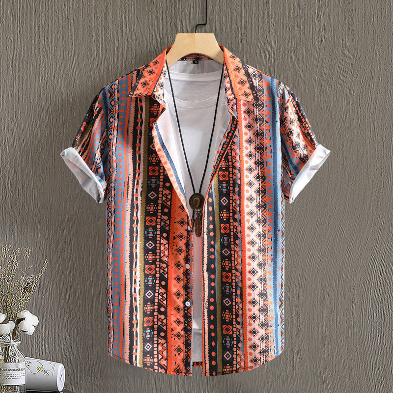 Herren-Bluse mit floralem Druck