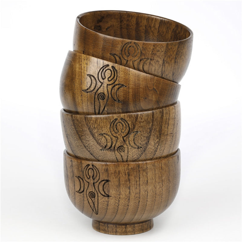 Holzschale mit Mondgöttin und Pentagramm – Bild 2 | LuxeStyle