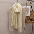 Geknitterter Baumwoll-Leinen Schal im Distressed-Look