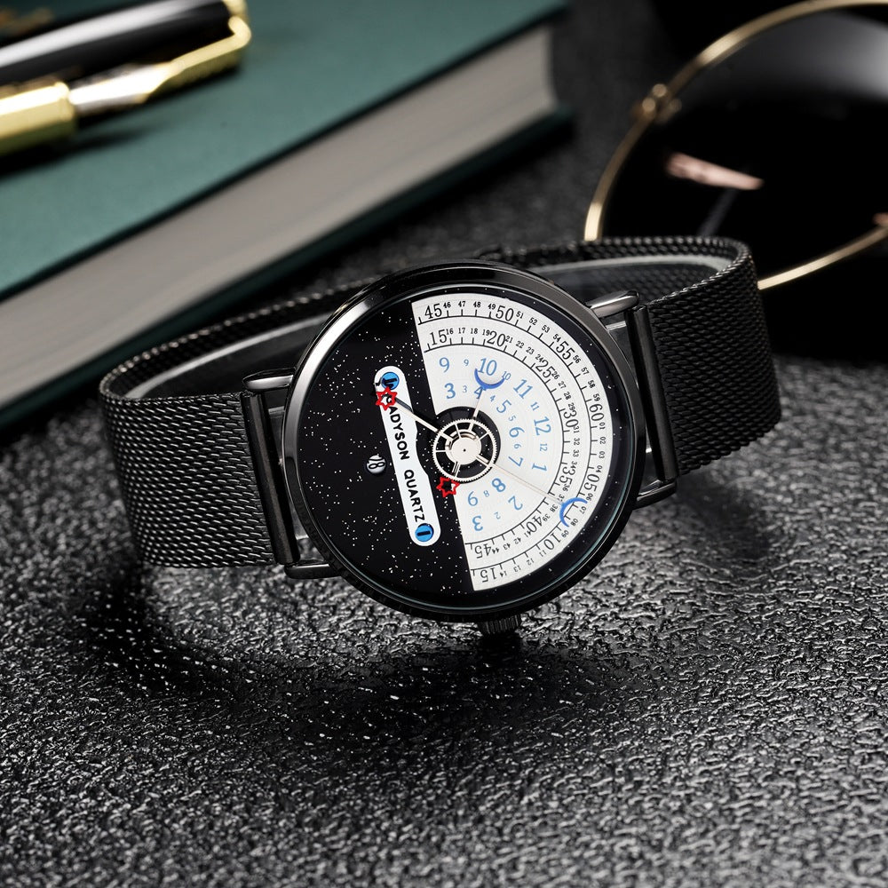 Quarz-Herrenuhr mit Kalender und Milanaise-Armband – Bild 6 | LuxeStyle