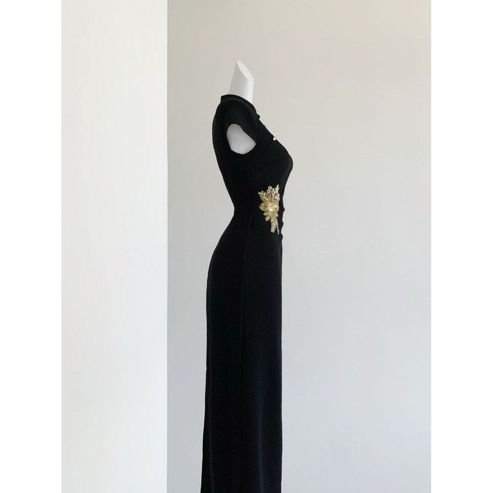 Vintage Cheongsam Kleid mit ¾-Ärmeln – Bild 4 | LuxeStyle