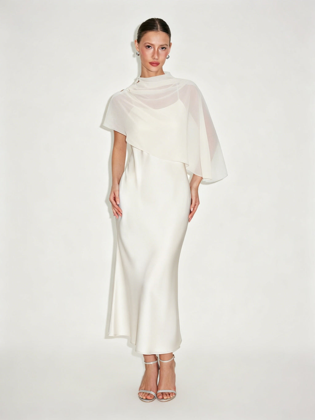 Leicht Luxus Schulterumhangkleid Damen