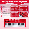 Rotes Kinder Keyboard mit Mikrofon, 37 Tasten