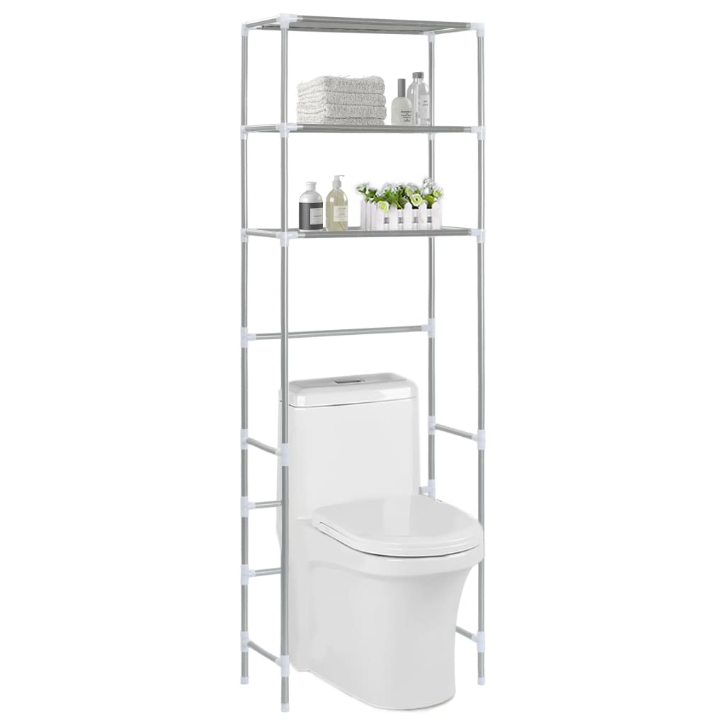 Waschmaschinenregal mit 3 Tablaren, Silber