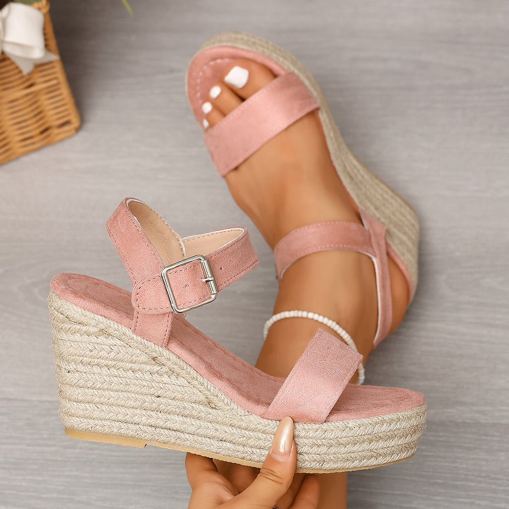 Keilabsatz-Sandalen mit Riemchen