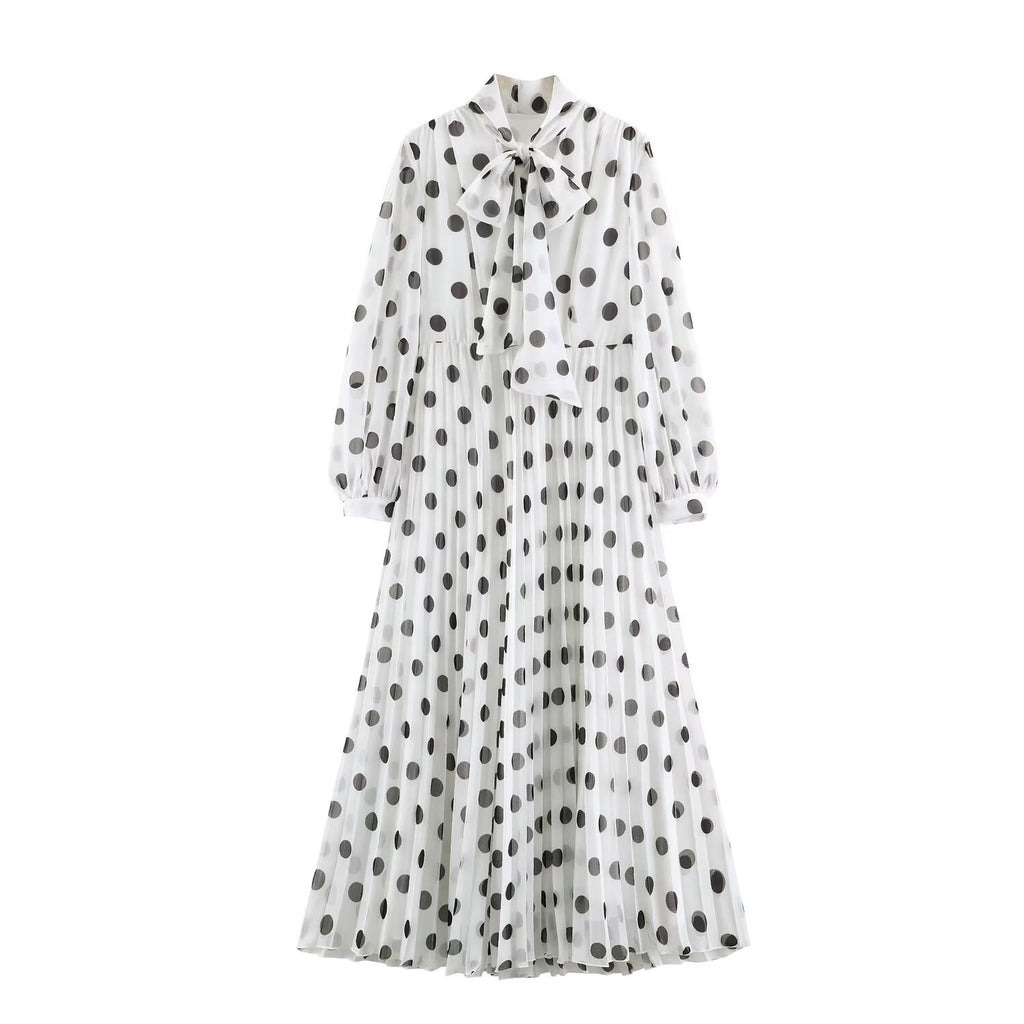 Langes Polka-Dot Kleid – Bild 3 | LuxeStyle