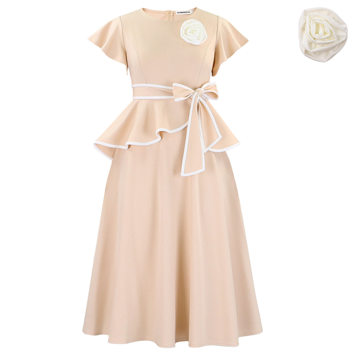 A-Linie Kleid mit Rüschenbündchen – Bild 2 | LuxeStyle