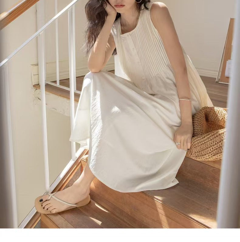 Ärmelloses Plissee-Tanktop-Kleid im Retro-Stil – Bild 3 | LuxeStyle