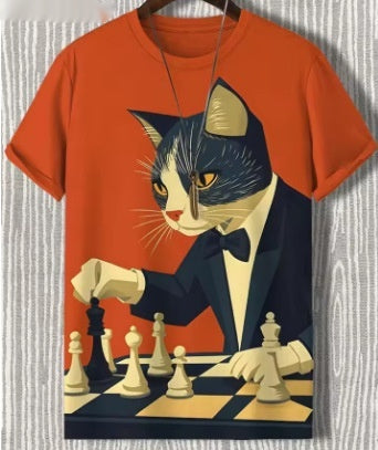 3D Reisekatzen-T-Shirt für Herren